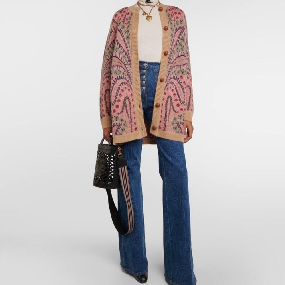 Entró printed high rise flared jeans